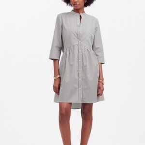 Madewell Striped ButtonFront Midi Shortdress